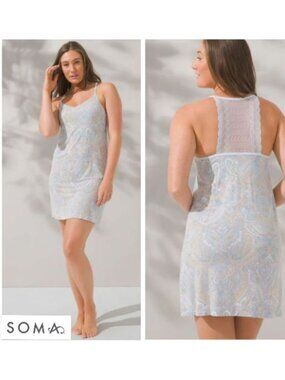 Soma Cool Nights Lace Back Chemise Medium